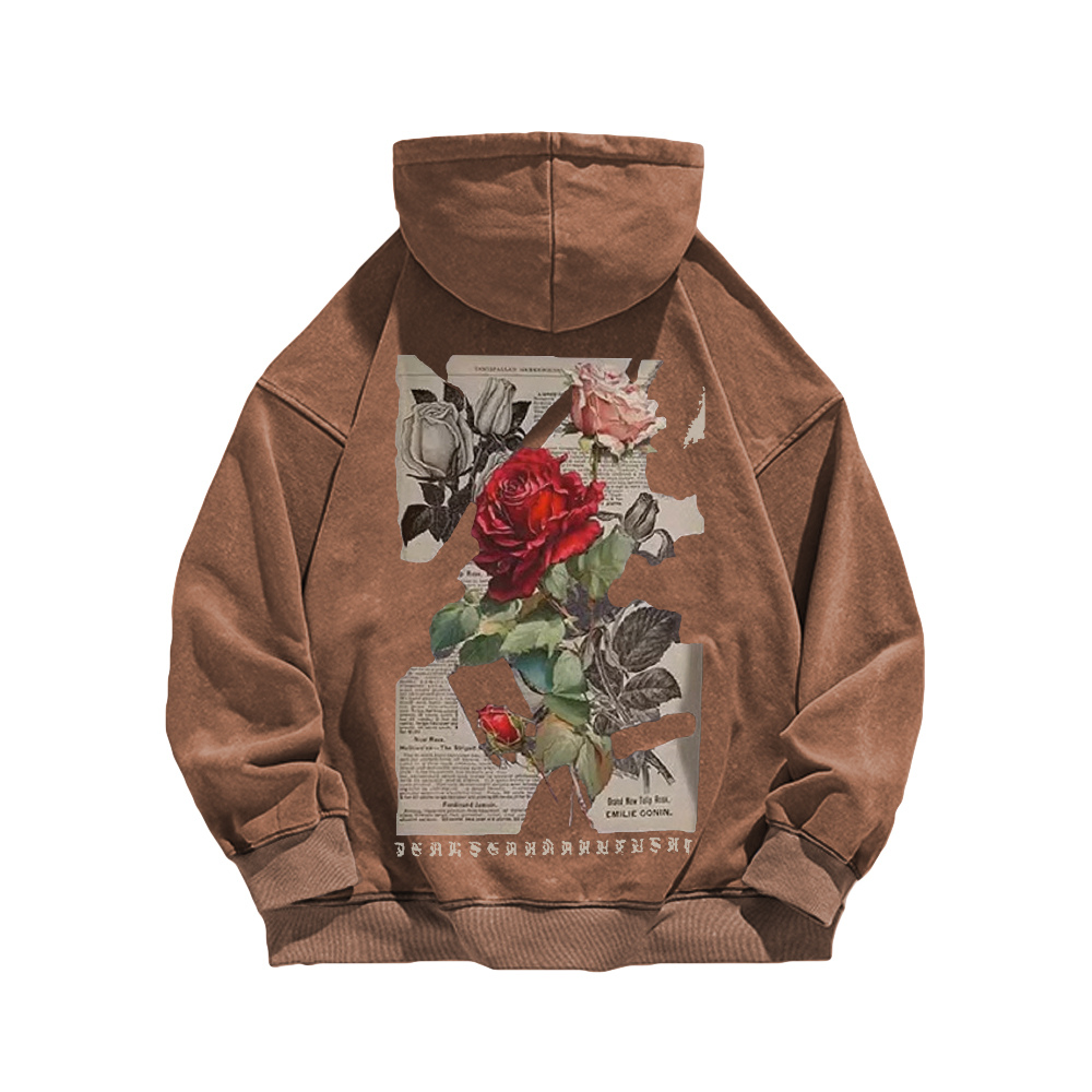 High Street Art Rose Washed Hoodie