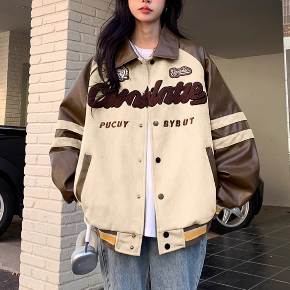 Vintage Towel Embroidered Suede Jacket