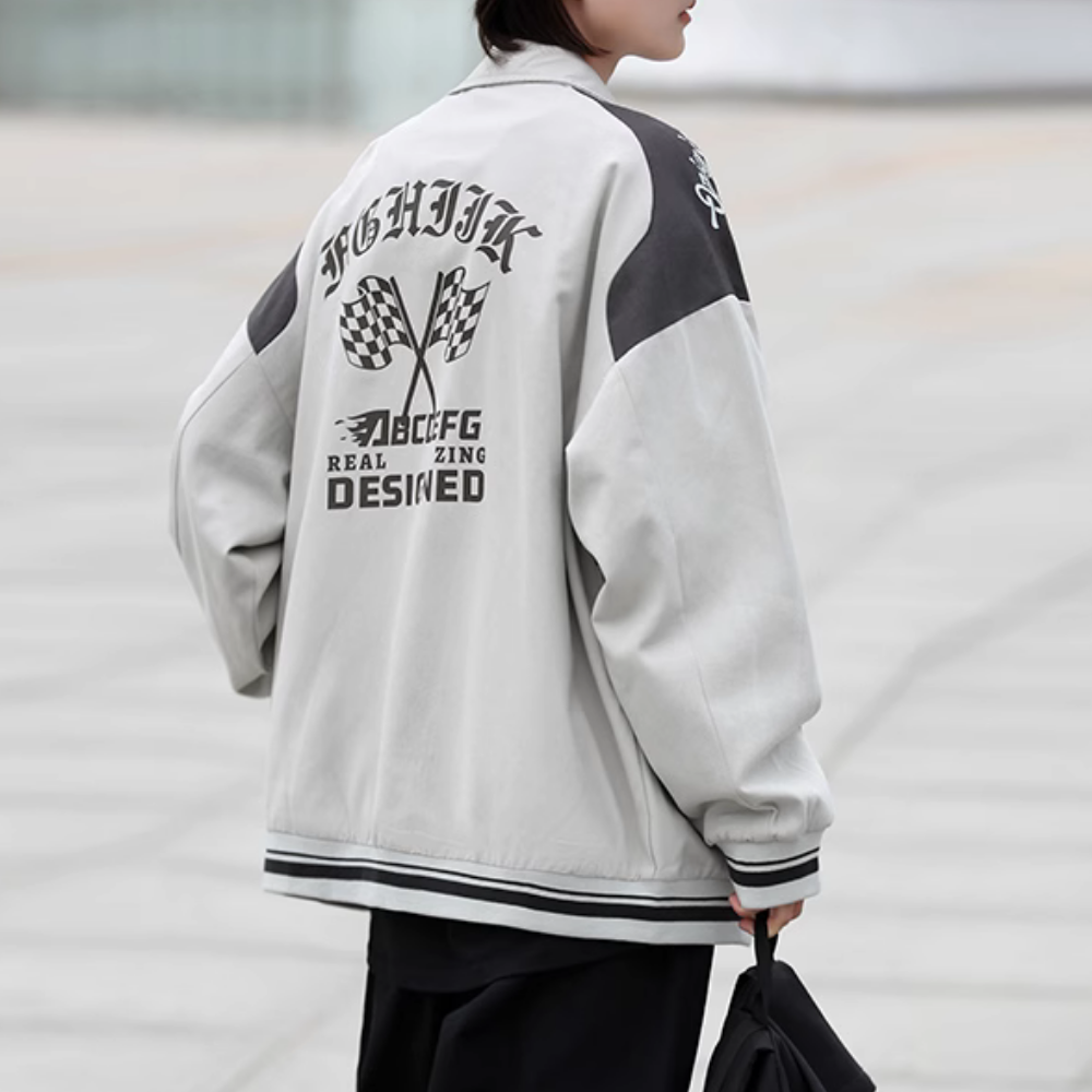 American Racing Zip Embroidered Jacket