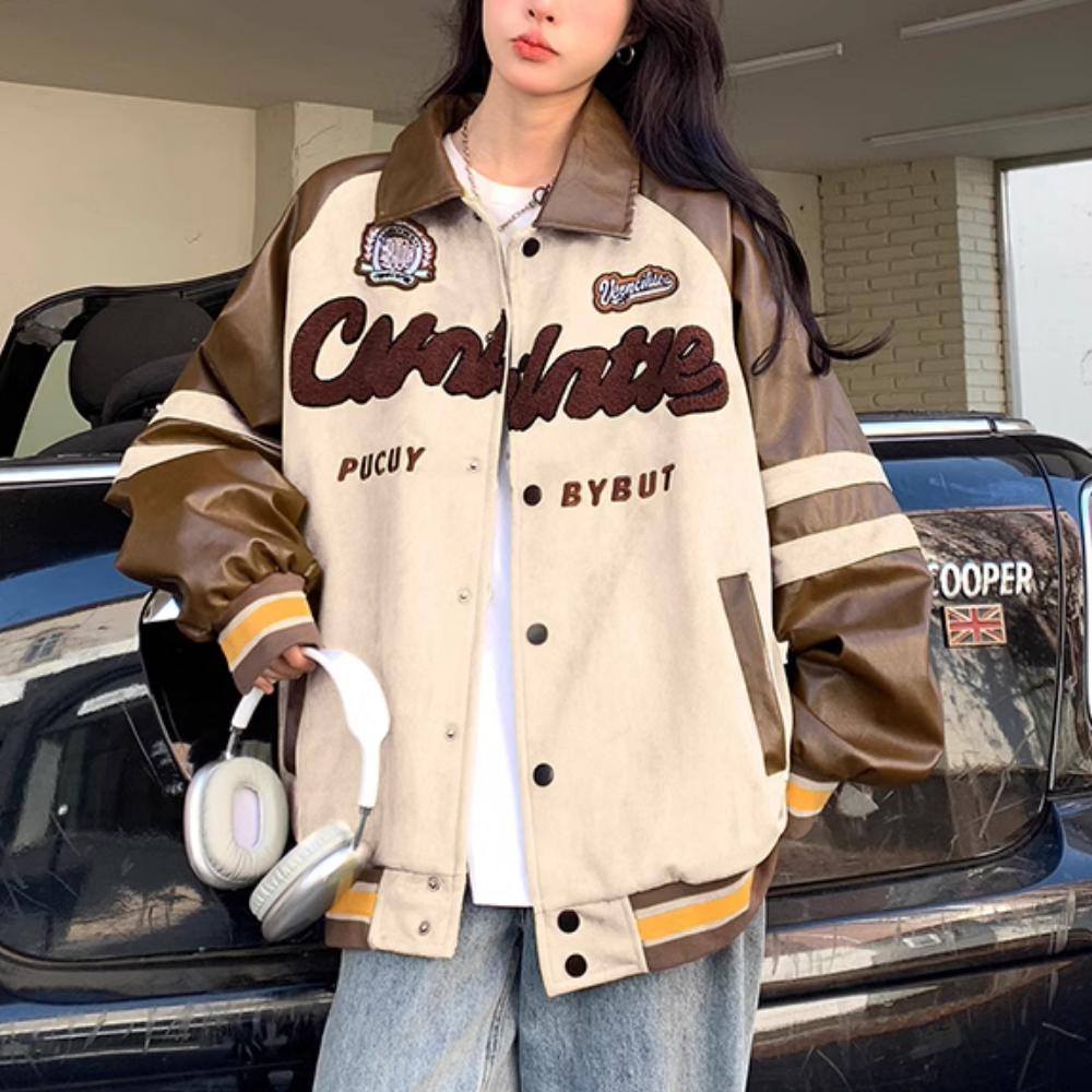 Vintage Towel Embroidered Suede Jacket