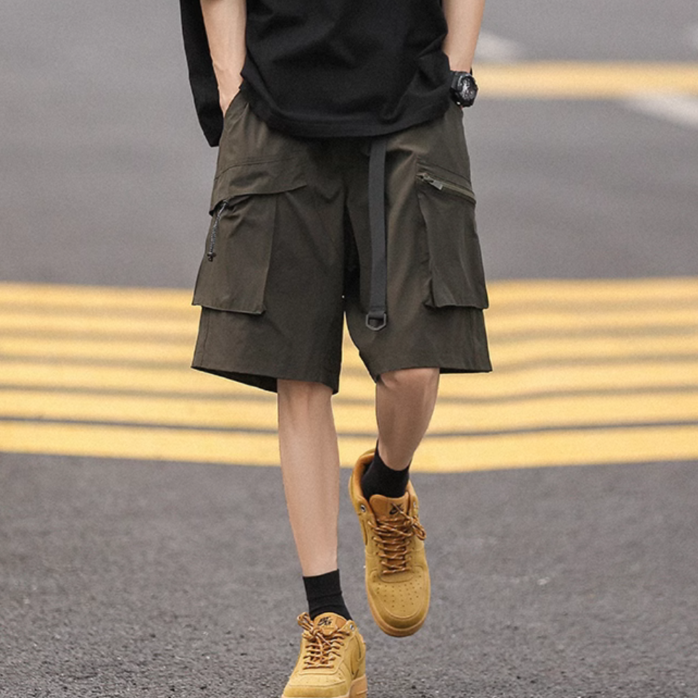 Functional Cargo Belt Shorts