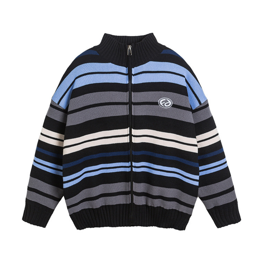 Japanese Striped Cardigan Sweater