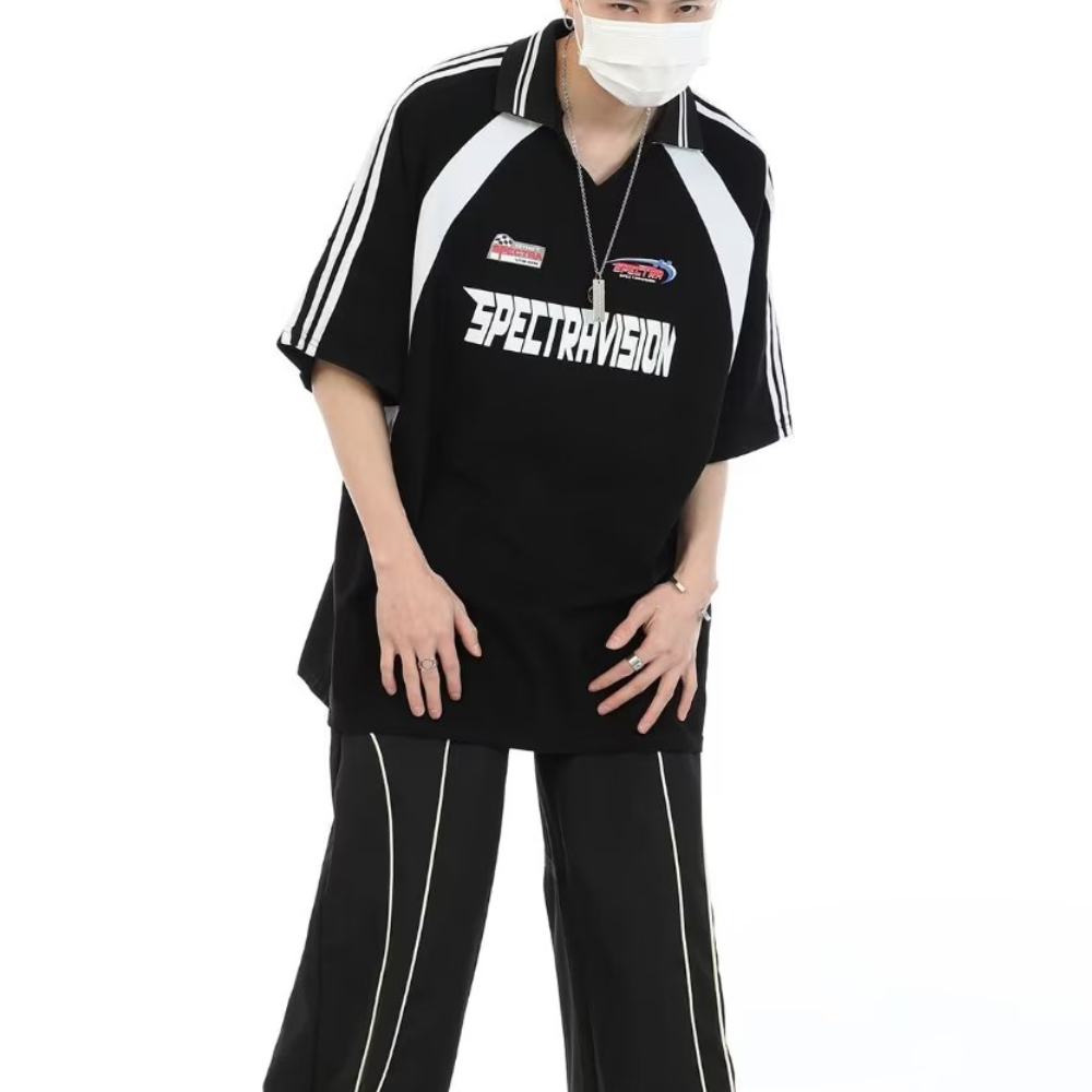 American Stitching Contrast Letter T-shirt