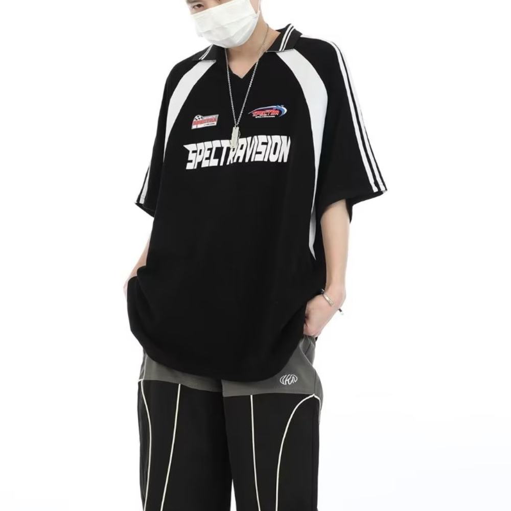 American Stitching Contrast Letter T-shirt