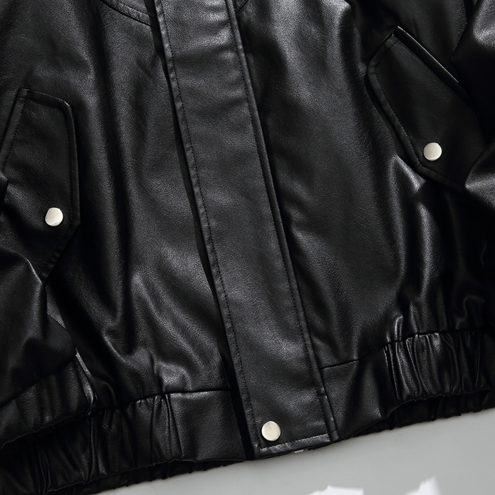 Japanese Solid Color PU Jacket