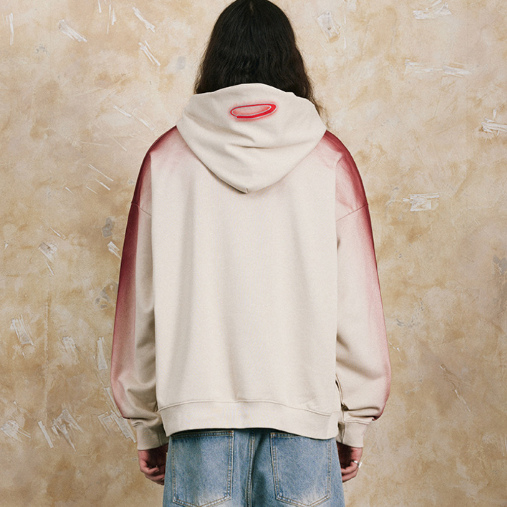 Hand-painted Crackle Print Hoodie