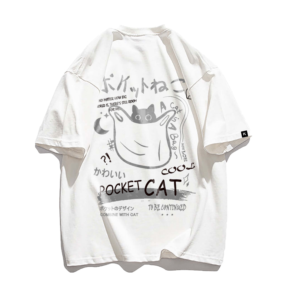 Retro Animation Cat Graphic T-Shirt