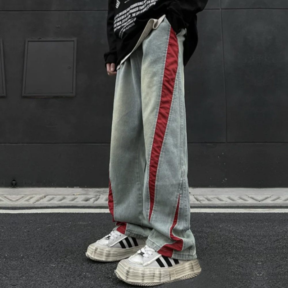 Trendy Loose Contrast Jeans