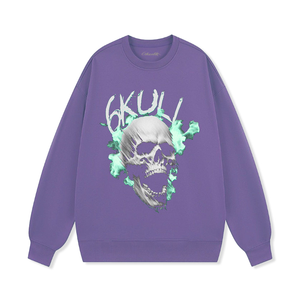 6Kull Fire Grim Skull Sweatshirt