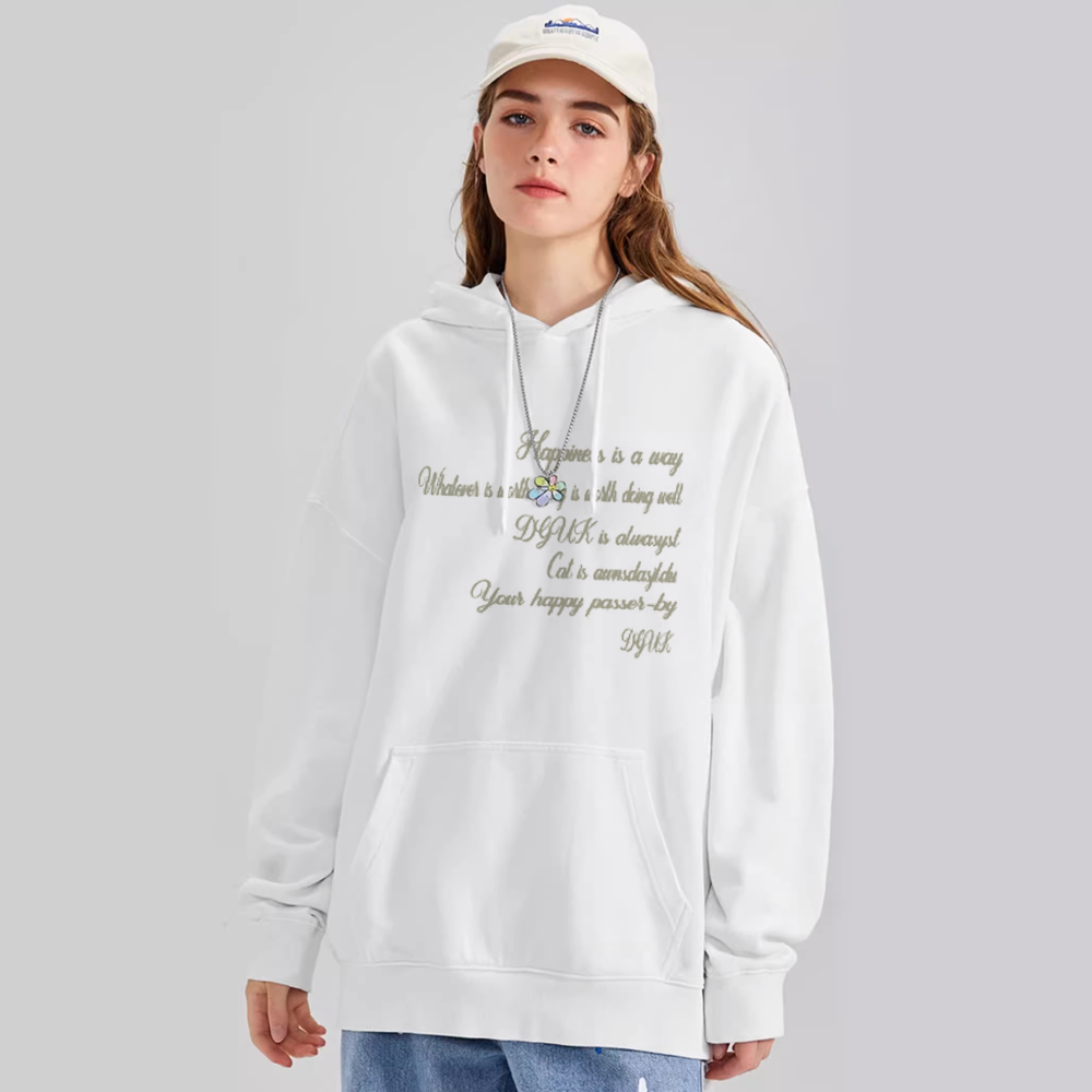 Vintage Graphic Letter Print Hoodie
