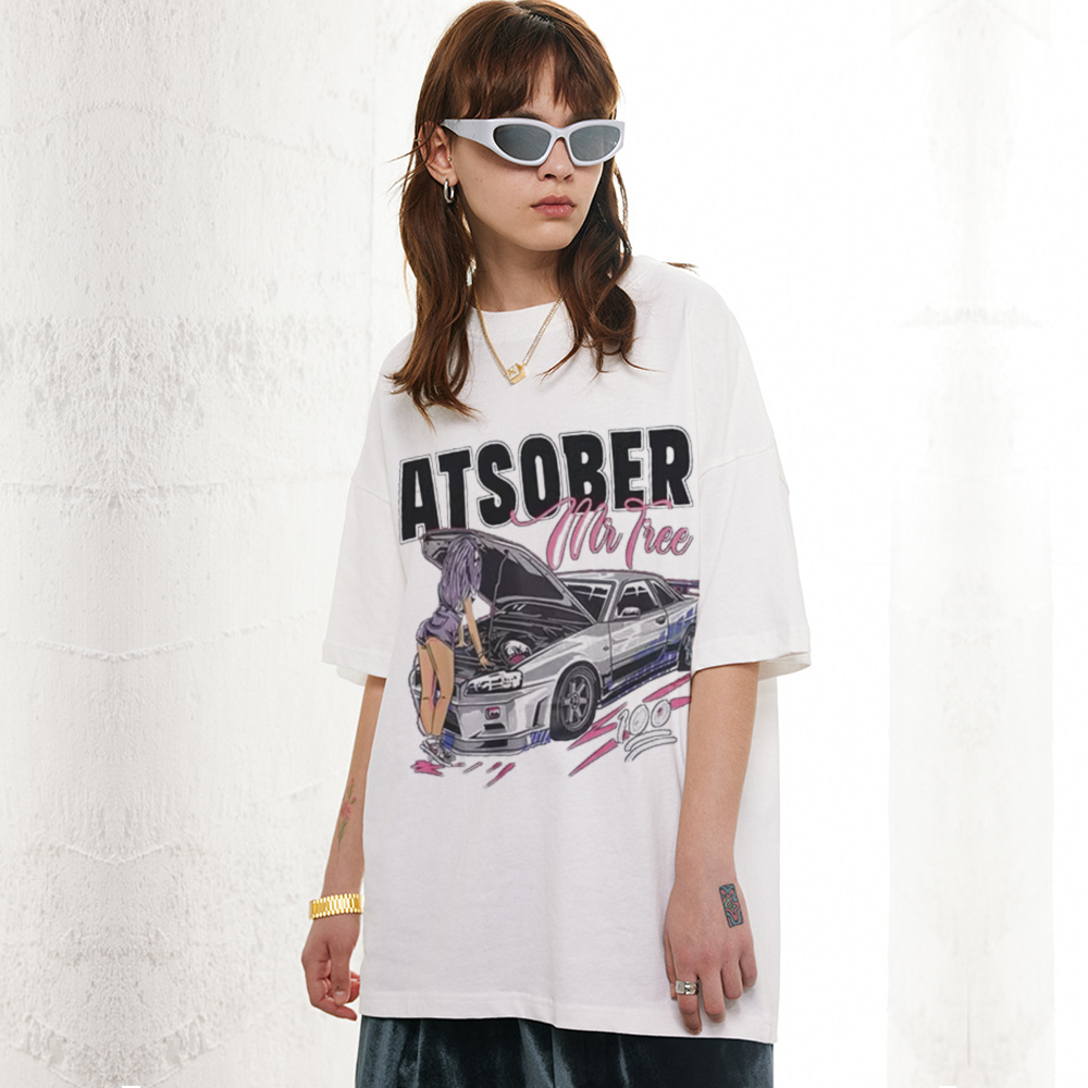 High Street Racing Belle Print Oversize T-shirt