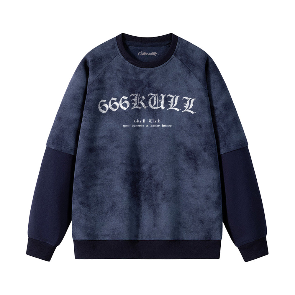 6Kull Bone Wing Splicing Sweatshirt