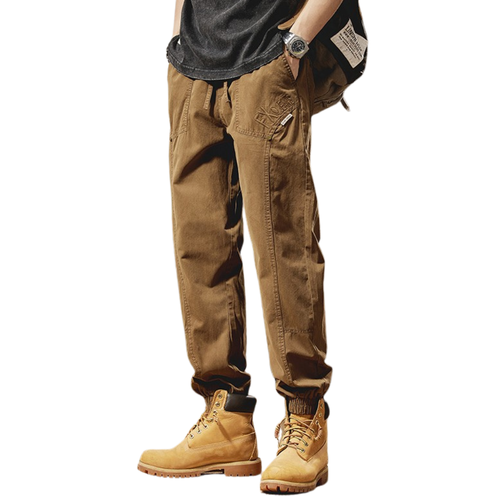 American Casual Retro Solid Color Ankle Cargo Pants