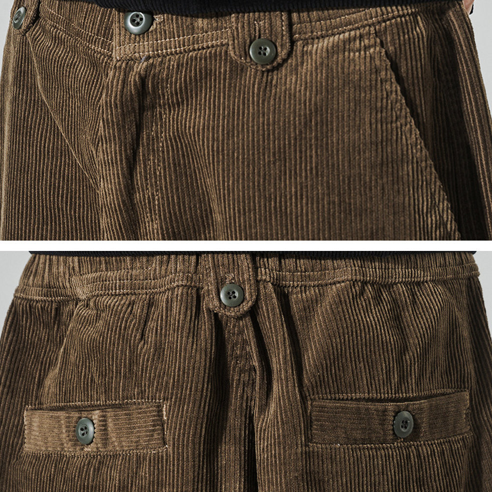 Retro Loose Straight Corduroy Sweatpants
