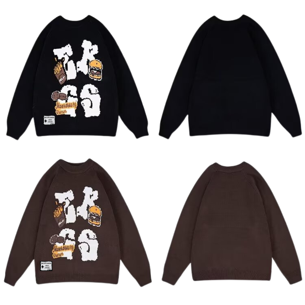 OOC' Vintage Hamburger Lettering Sweater