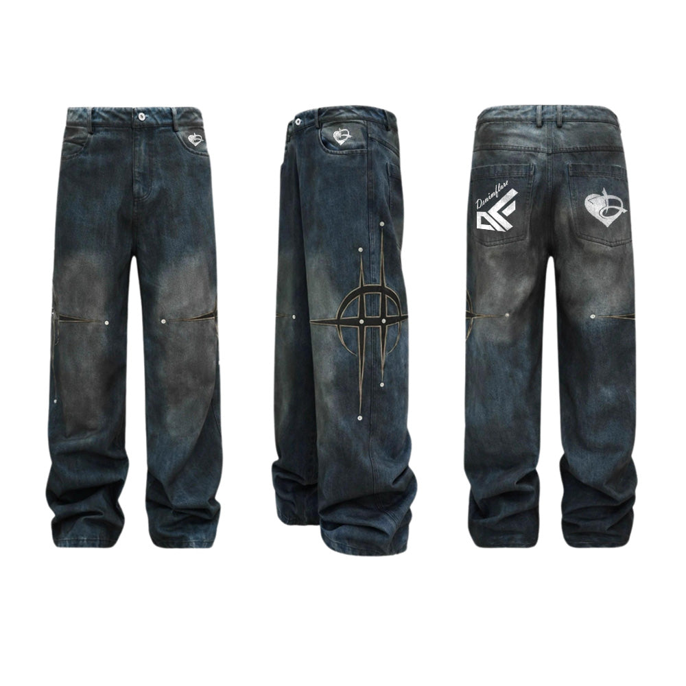 DF Heavy Studd Starburst Washed Jeans