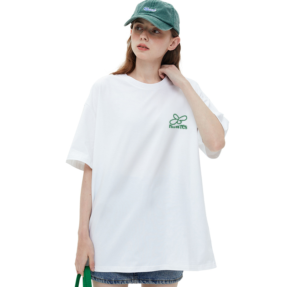 Chic Green Line Flower T-Shirt