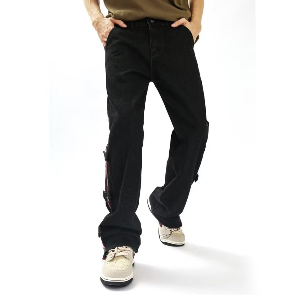 American High Street Side Zip Breasted Versatile Jeans