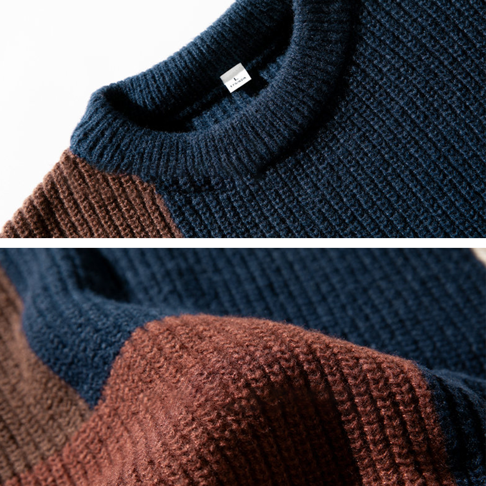 OOC' Thick Needle Texture Stitching Sweater
