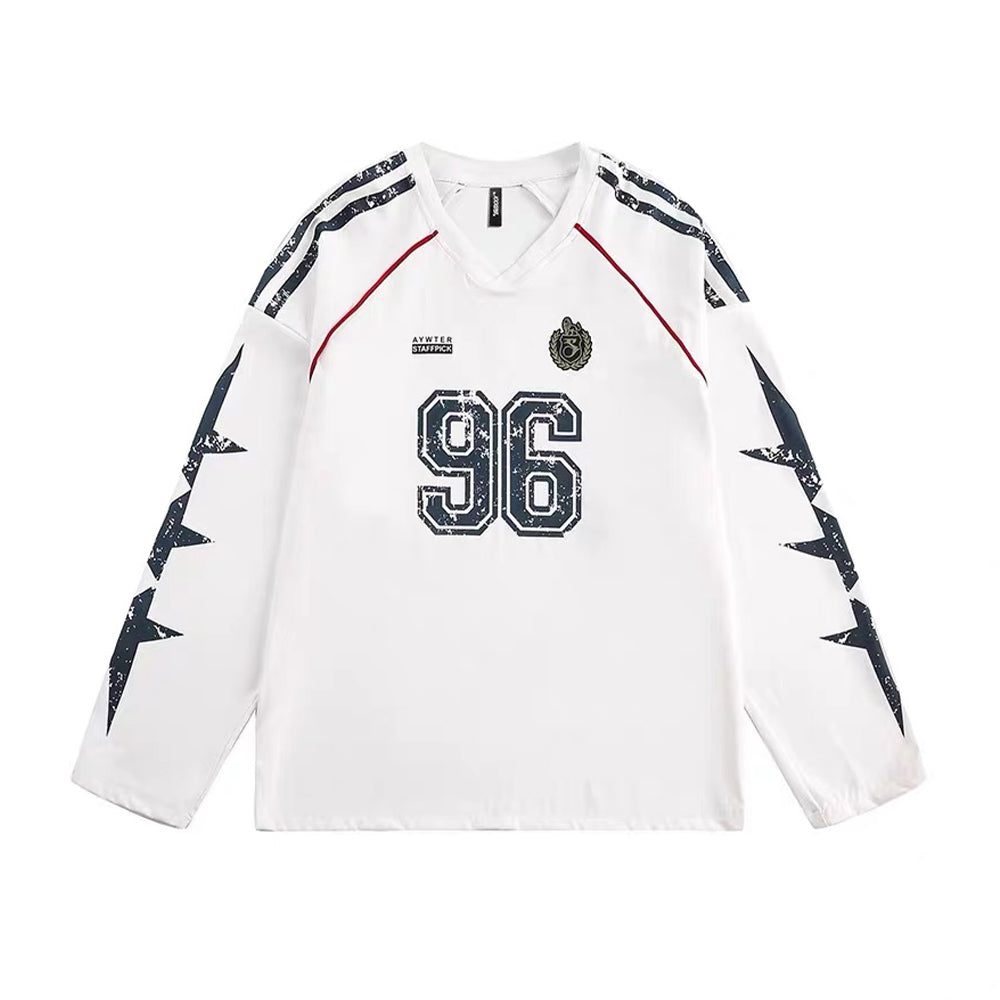 Retro Star Stitching Long Sleeves Sweatshirt