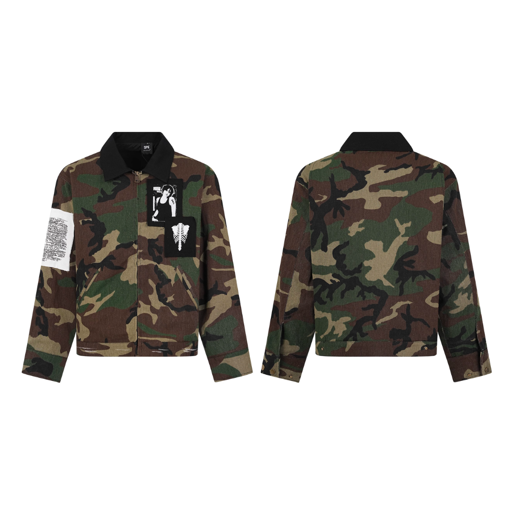 Portrait Patch Camouflage Work Jacket