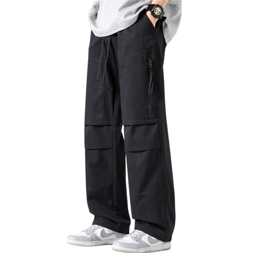 Japanese Zipper Pleated Pocket Cargo Pants