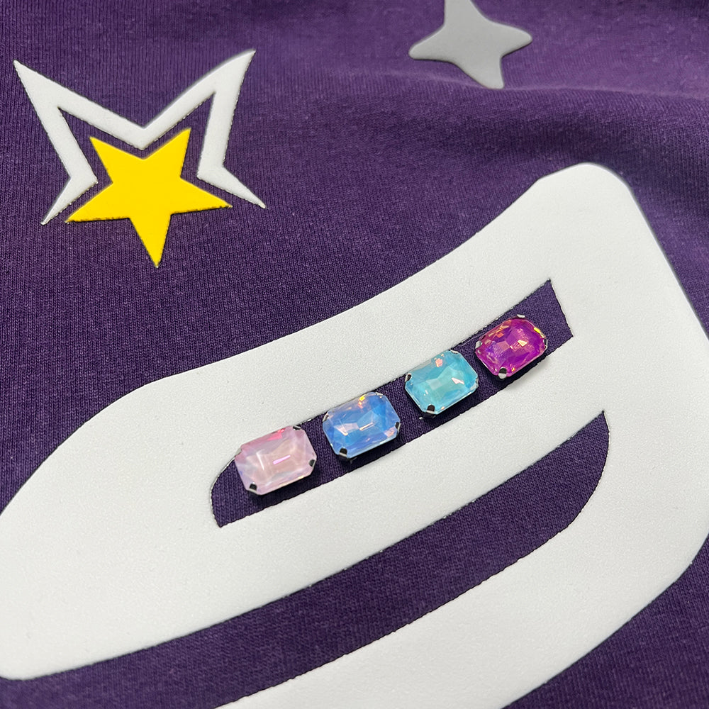 6Kull Full Puff Print Crystal Luxury Milky Way Hoodie