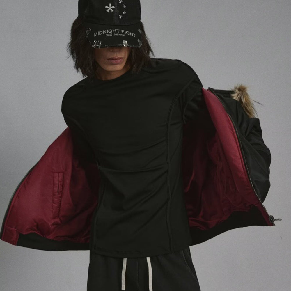 Fur Collar Padded Hooded Jacket