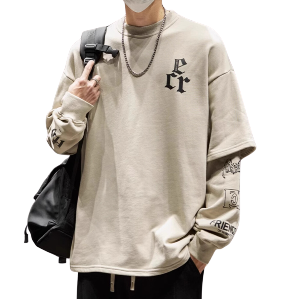 Japanese Retro Letter Print Sweatshirt