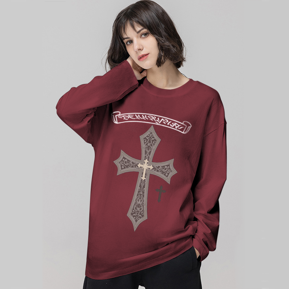 Cross Letter Long Sleeve Shirt