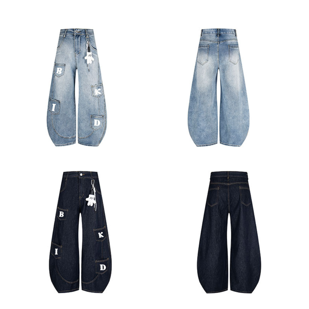 Unseen Echoes BKID™ Letter Patch Denim – Handcrafted Edition