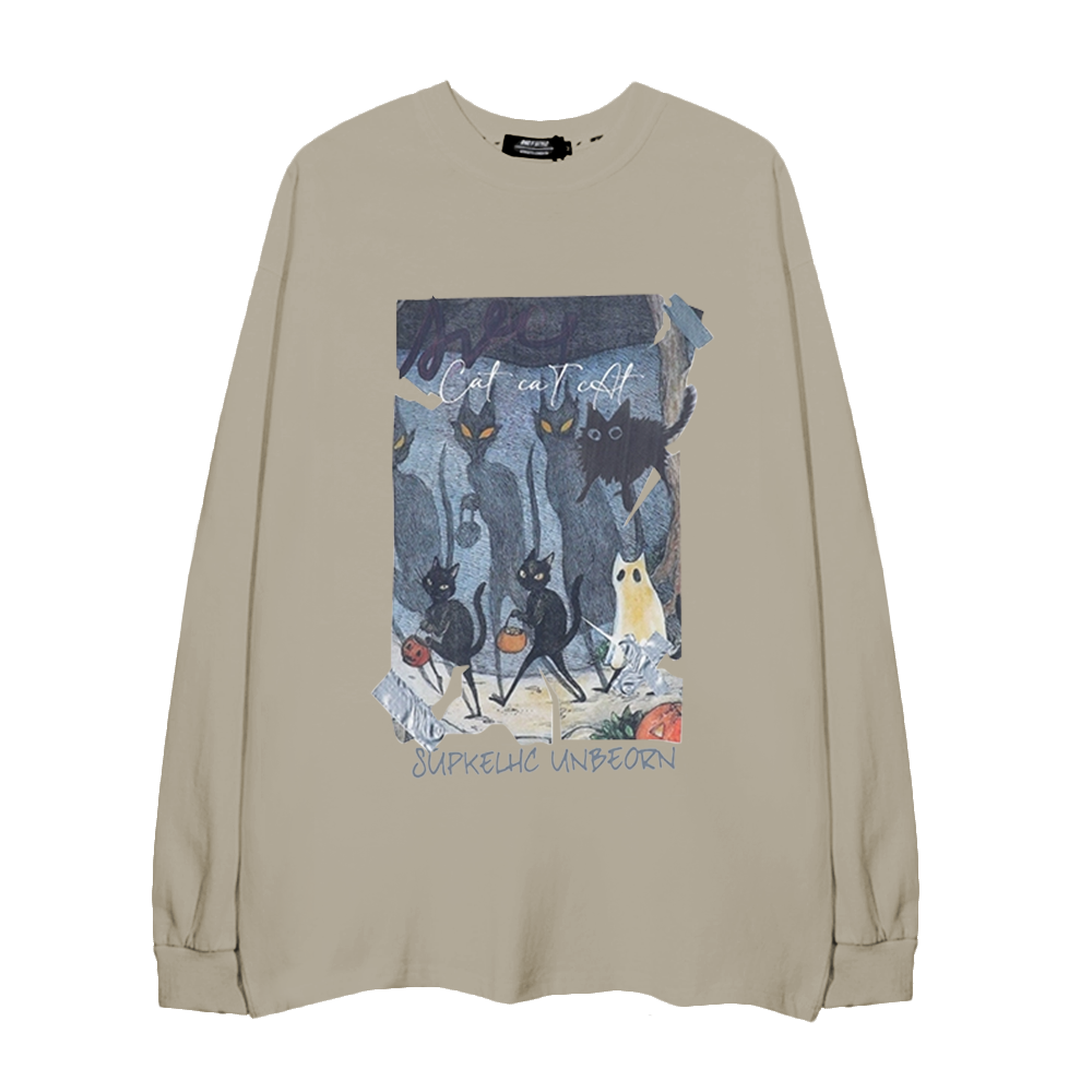 High Street Cat Shadow Ghost Long-Sleeve Shirt