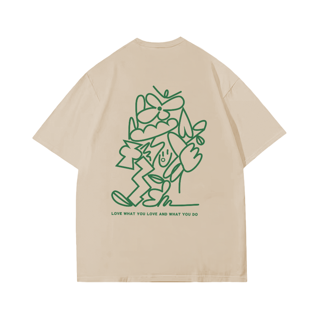 Chic Green Line Flower T-Shirt