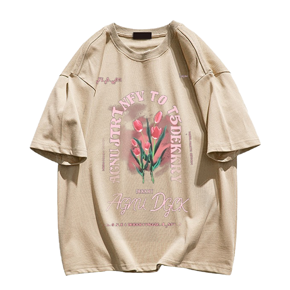 American Street Tulip Print Cotton T-shirt