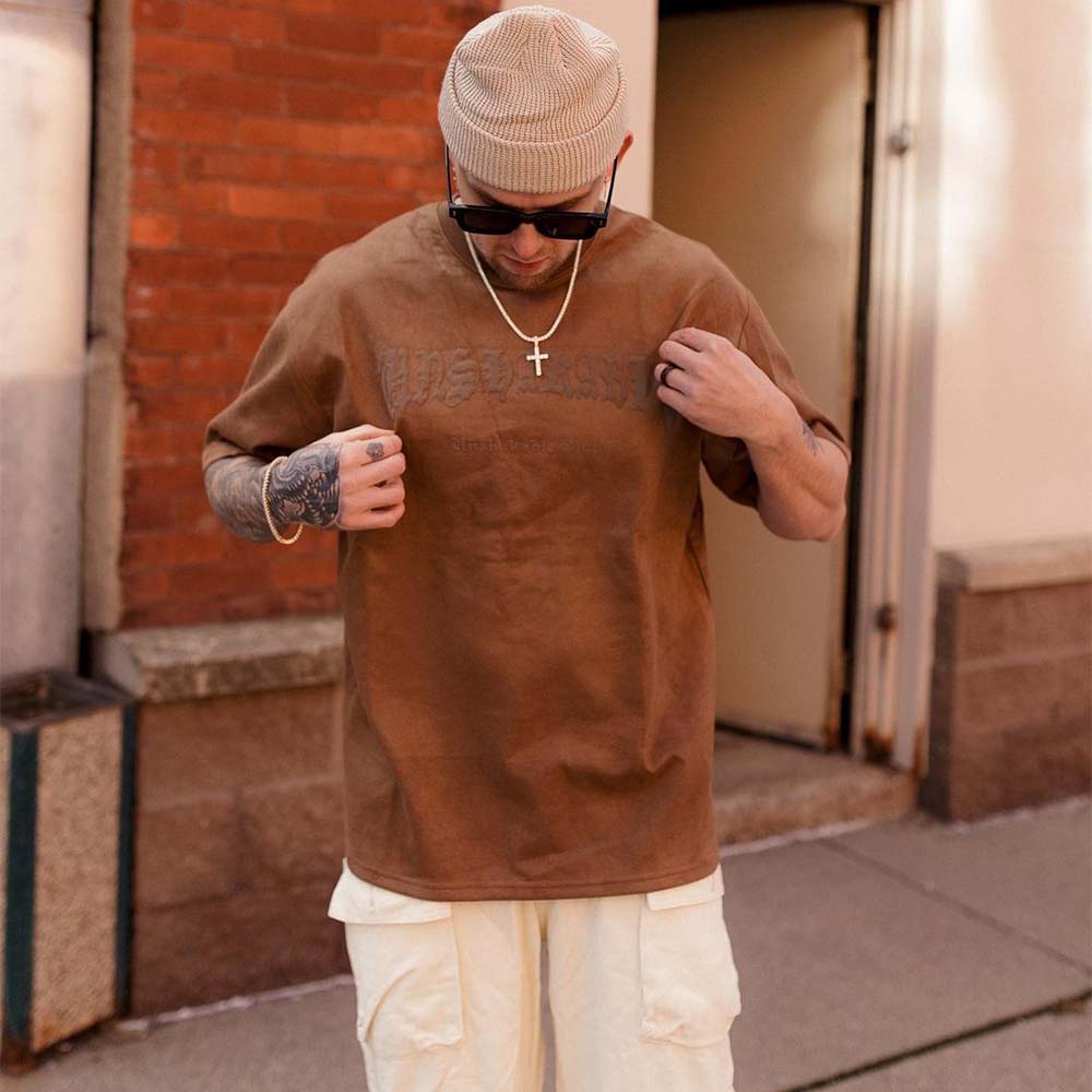 Vintage Skull Wing Suede T-Shirt