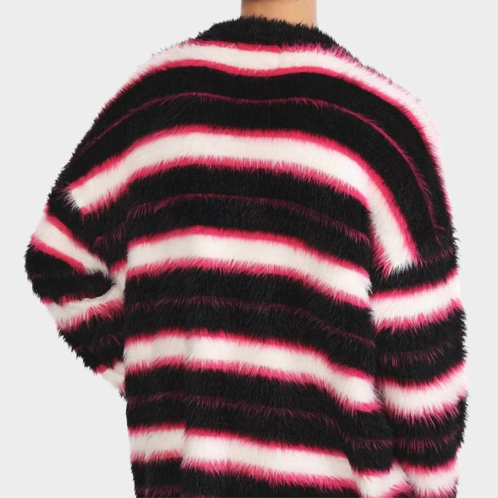 OOC' Retro Y2k Contrast Stripe Sweater