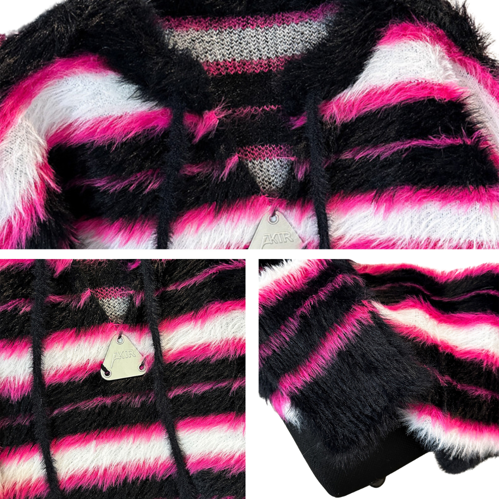 OOC' Retro Y2k Contrast Stripe Sweater