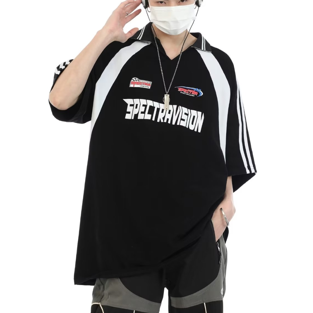 American Stitching Contrast Letter T-shirt