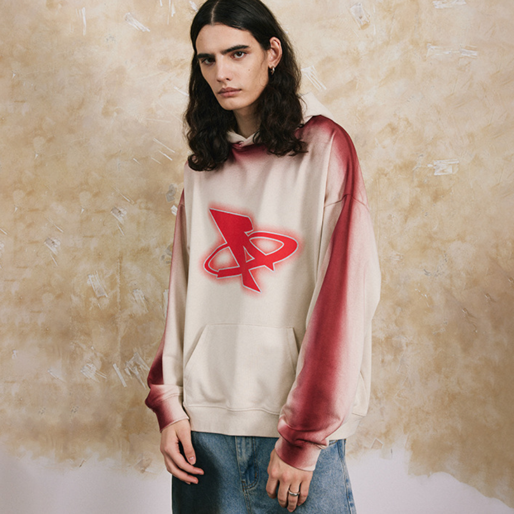 Hand-painted Crackle Print Hoodie