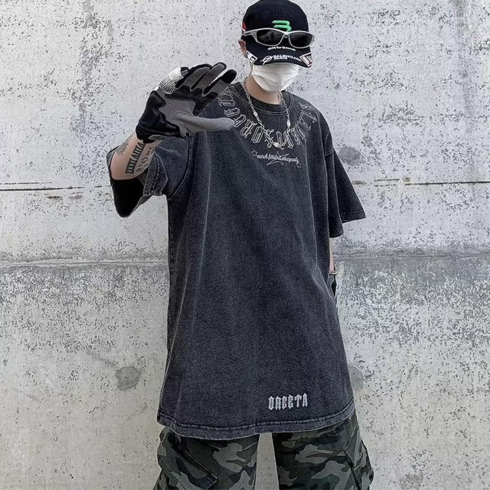 Dark Gothic Alphabet Crewneck T-Shirt