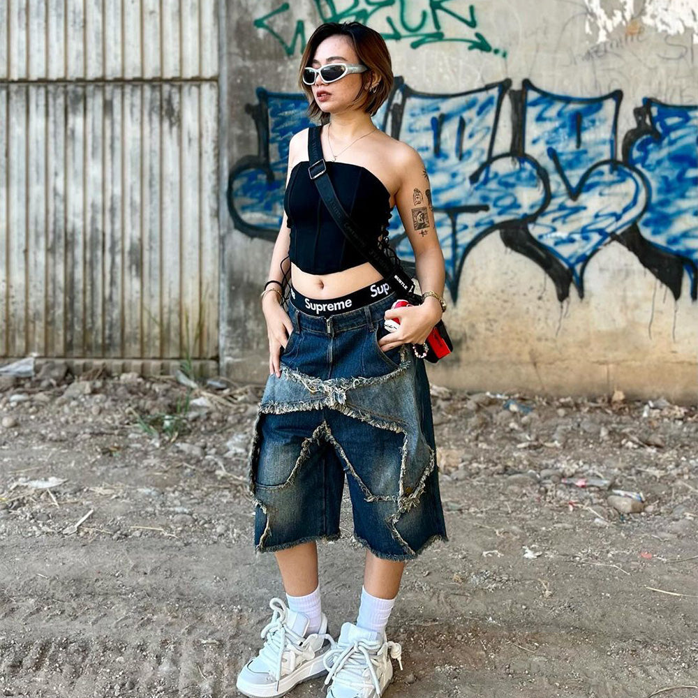 High Street Pentagram Patchwork Shorts