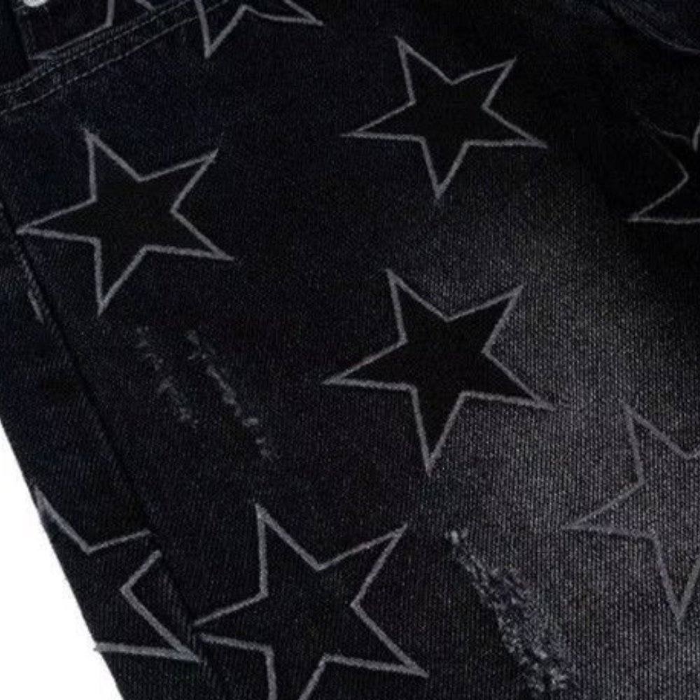 Urban Star Embroidered Slit Jeans