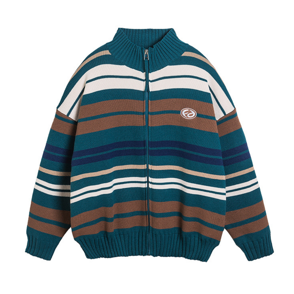 Japanese Striped Cardigan Sweater