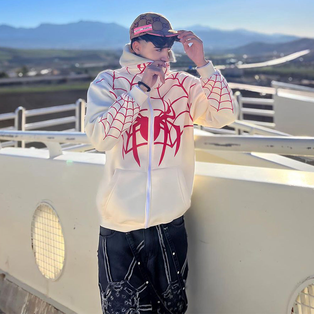 🔥High Street Spider Jacquard Hoodie