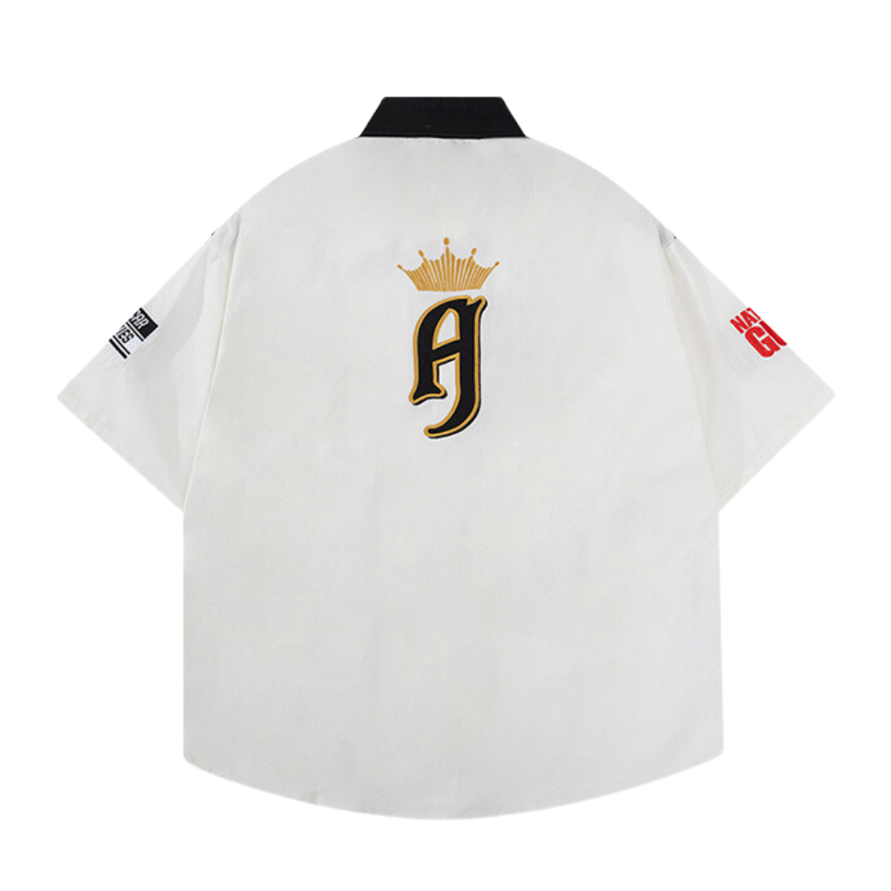 High Street Bold Pattern Graphic Biker Shirt