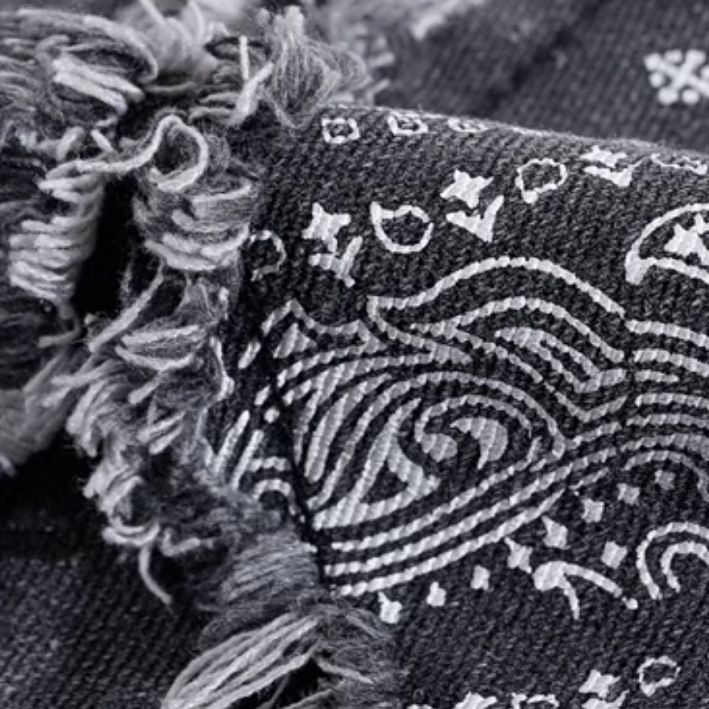 Street Cashew Panel Denim Shorts