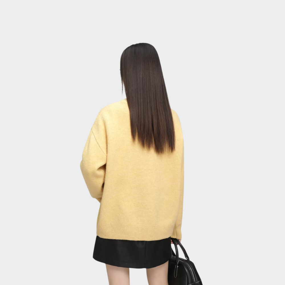 OOC' Cute Kitten Embroidered Letters Knitted Sweater