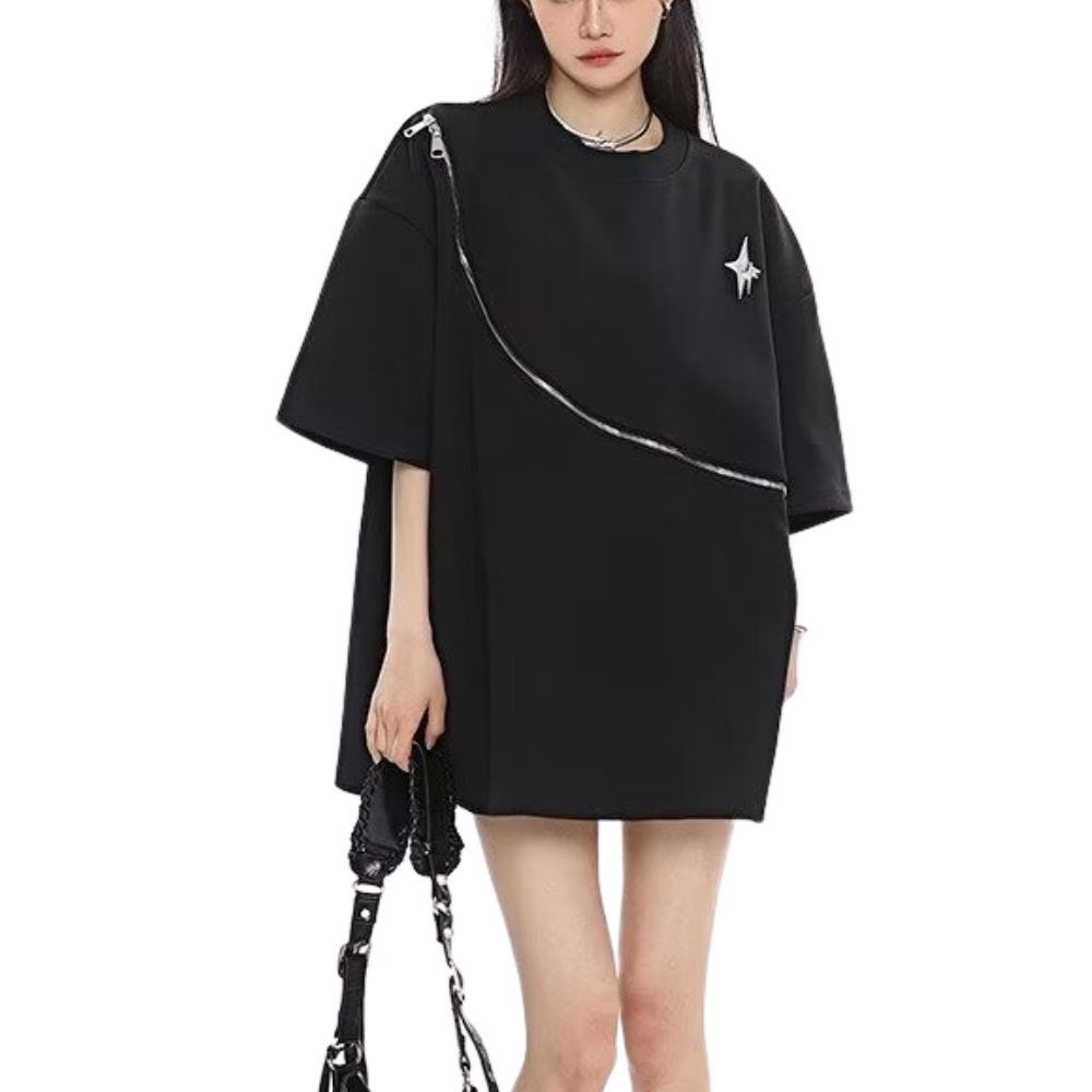 Urban Black Zip Soft T-shirt