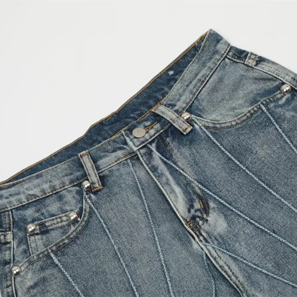 Spider Web Embroidered Jeans