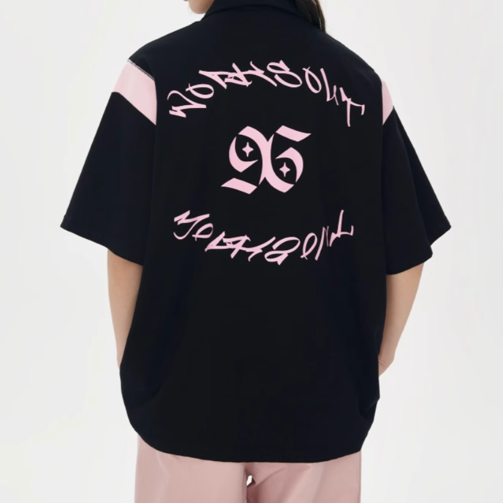 Japanese Letter Embroidery Polo Shirt